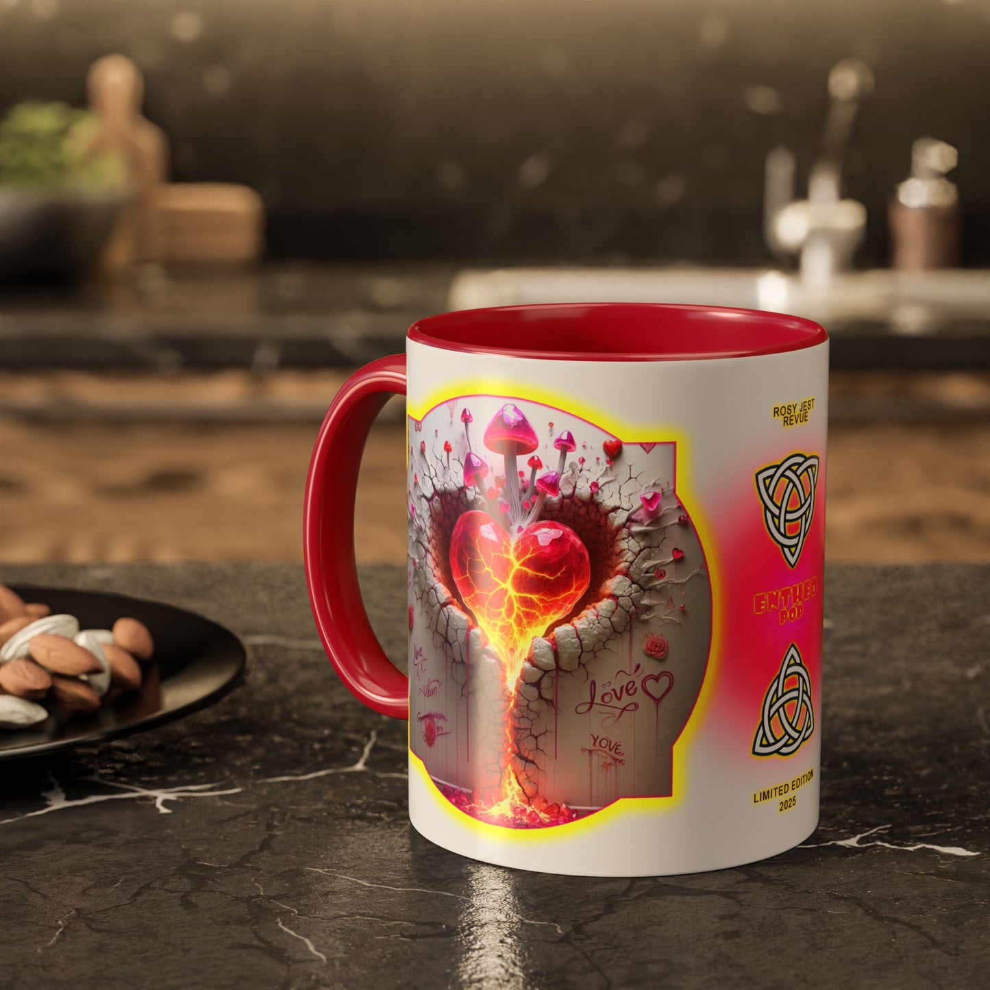 Lovecapade Collection ~ ROSY JEST REVUE ~ 11oz Colorful Mug