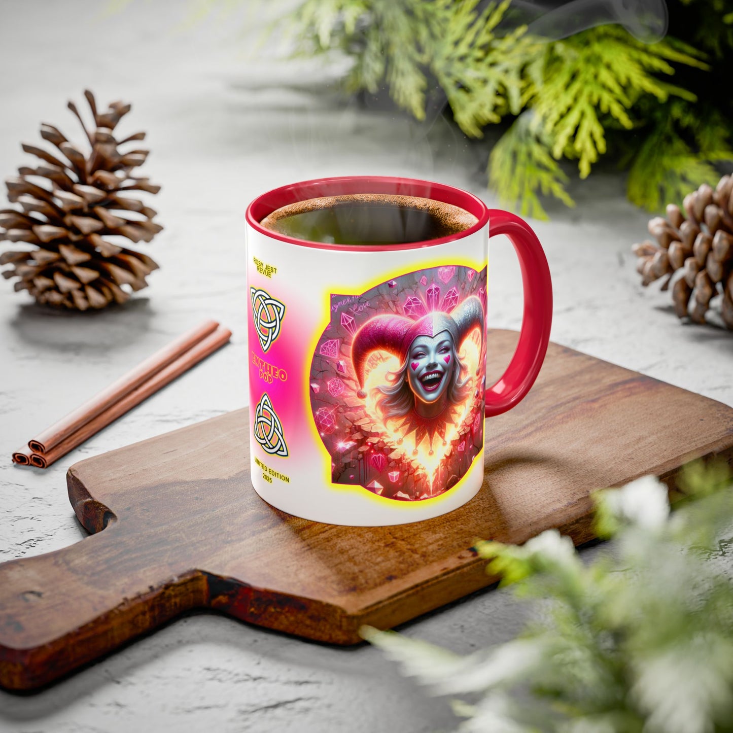 Lovecapade Collection ~ ROSY JEST REVUE ~ 11oz Colorful Mug