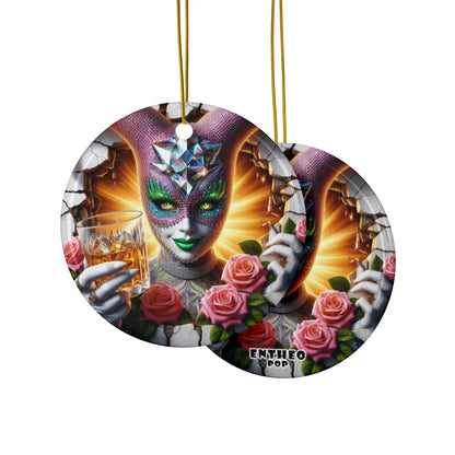 Cocktails Collection - CHEERS GREENIE SWEET EYES - Ceramic Ornament