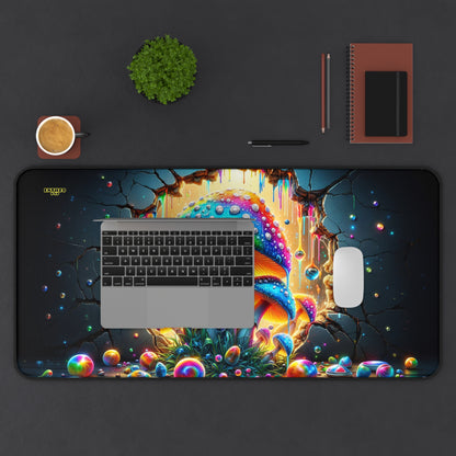 Spores of Divine Bloom - Jewels of the Threshold Collection - ShroomaRooma Desk Mat