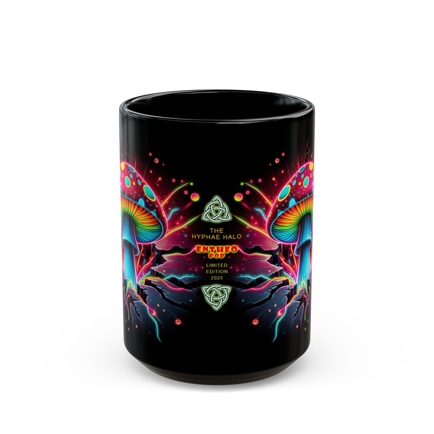 Night Spores Collection ~ THE HYPHAE HALO ~ Black Mug 15oz