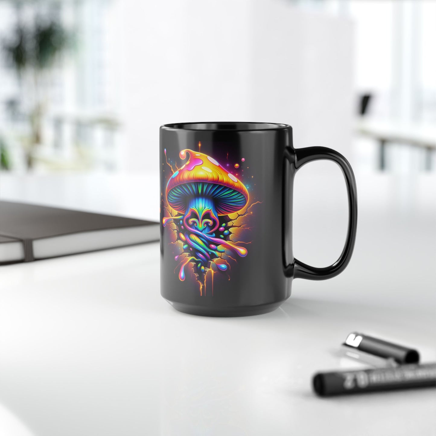 Night Spores Collection ~ THE SPORE ORACLE ~ Black Mug 15oz