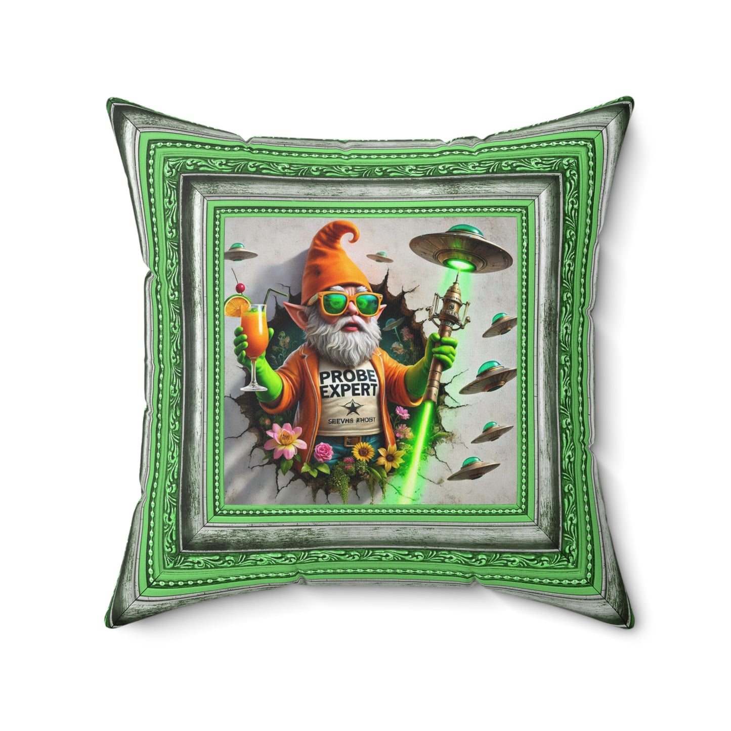 Aliens Collection ~ ELVIN THE EXPERT & ShroomaRooma ~ 20" Square Pillow ~ Jesterama