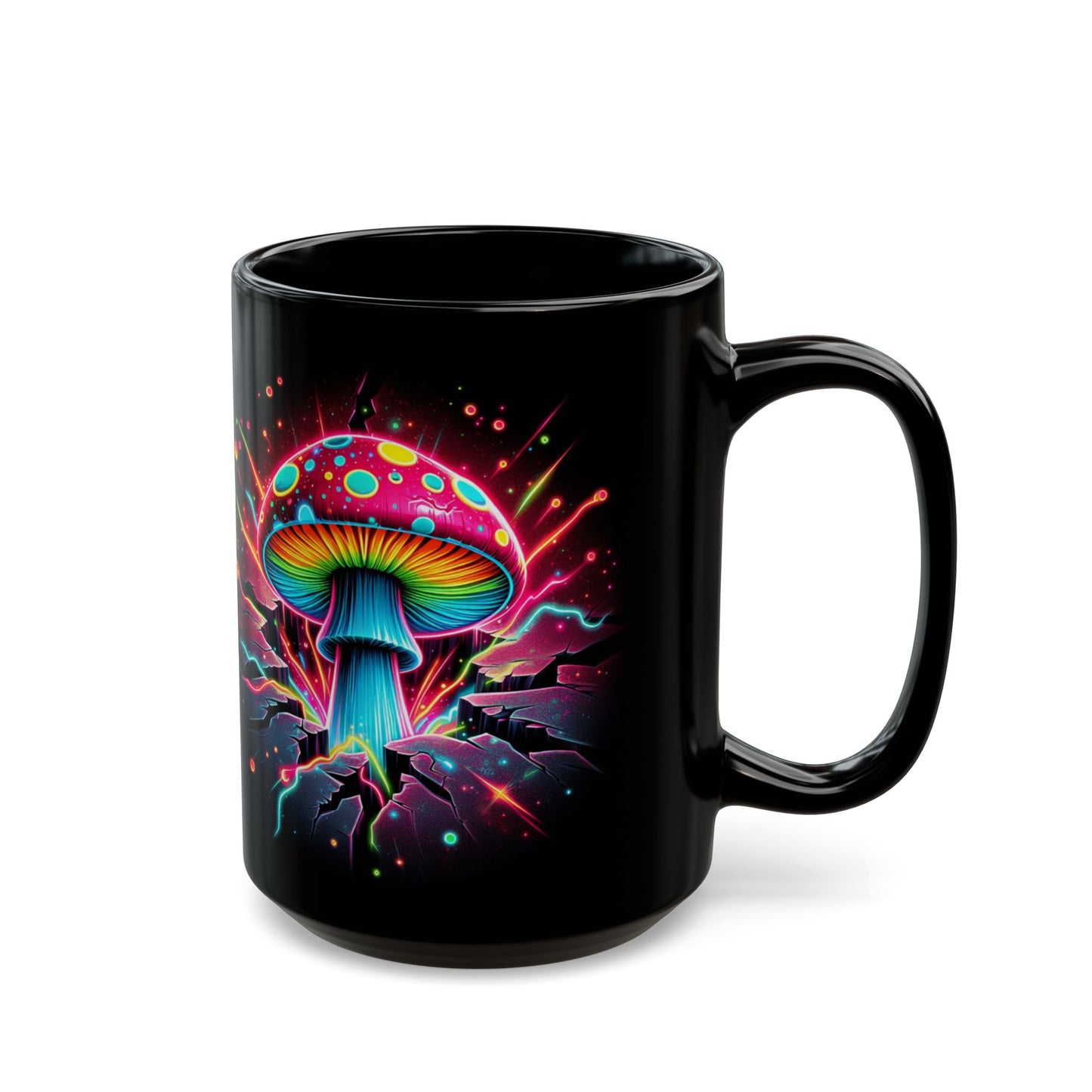 Night Spores Collection ~ THE HYPHAE HALO ~ Black Mug 15oz