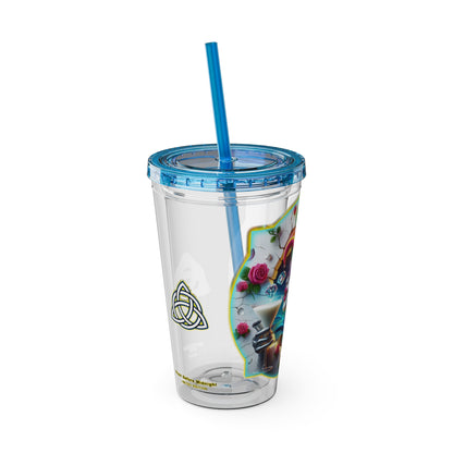 Cocktails Collection ~ BLUSH BEFORE MIDNIGHT ~ Sunsplash Tumbler with Straw, 16oz