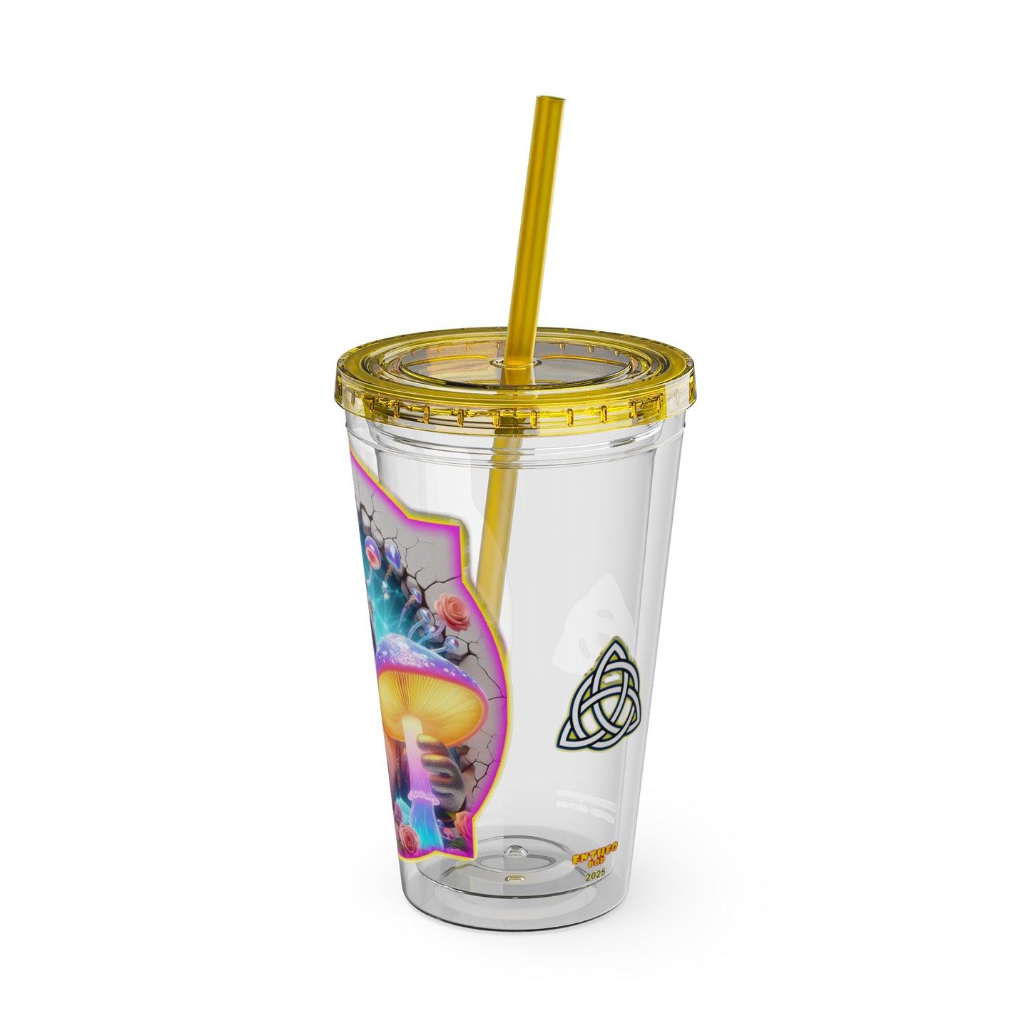 Cocktails Collection ~ GLIMMERGROVE ~ Sunsplash Tumbler with Straw, 16oz