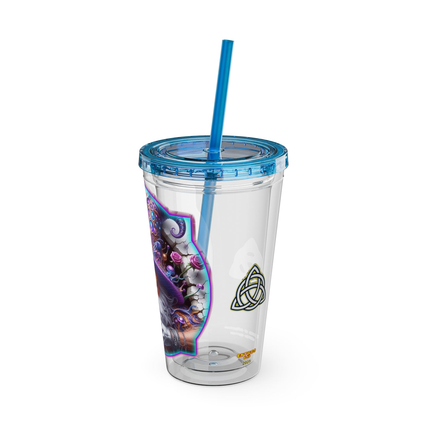 Cocktails Collection ~ SPORES OF AFFECTION ~ Sunsplash Tumbler with Straw, 16oz