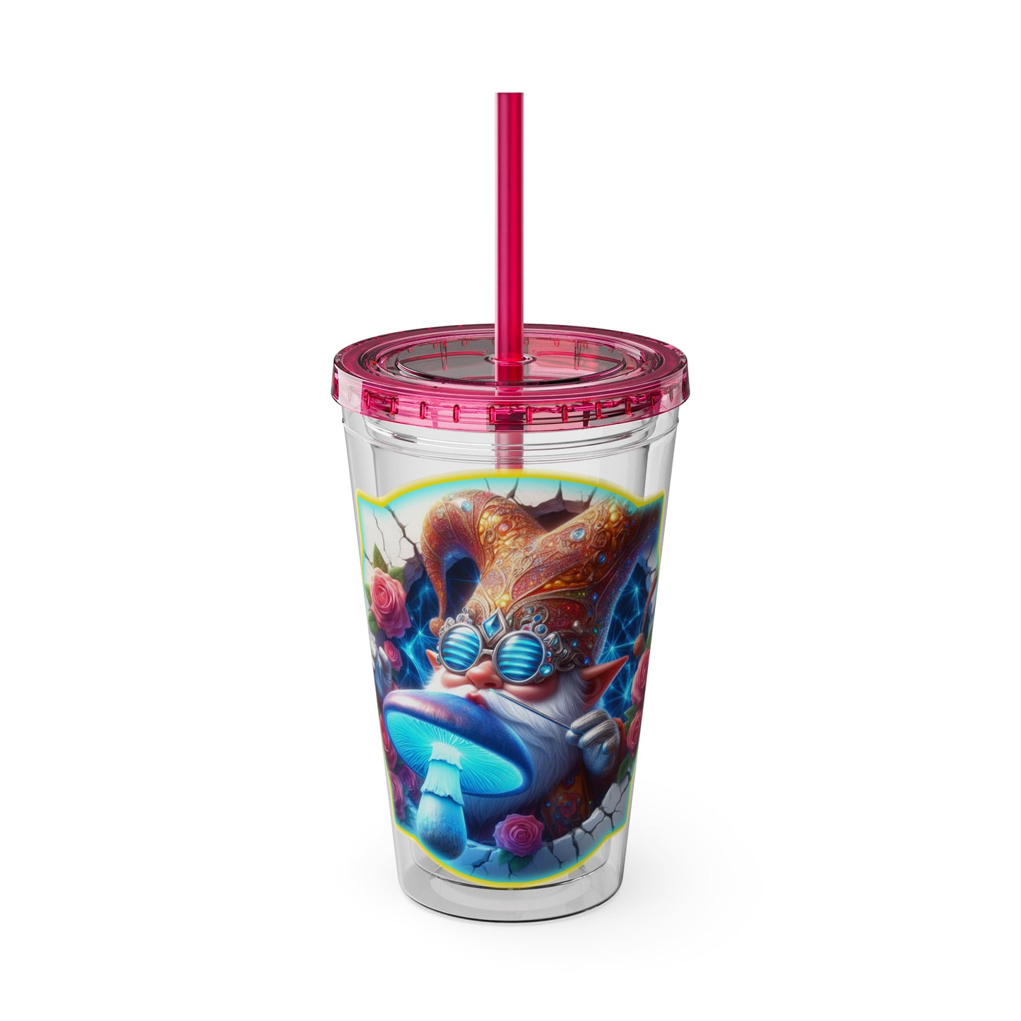 Cocktails Collection ~ SHROOM SMOOCHER ~ Sunsplash Tumbler with Straw, 16oz
