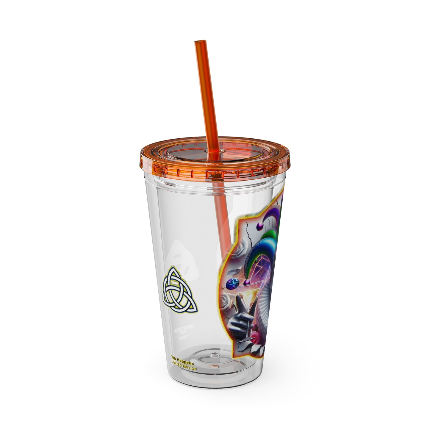 Cocktails Collection ~ SIP HAPPENS ~ Sunsplash Tumbler with Straw, 16oz