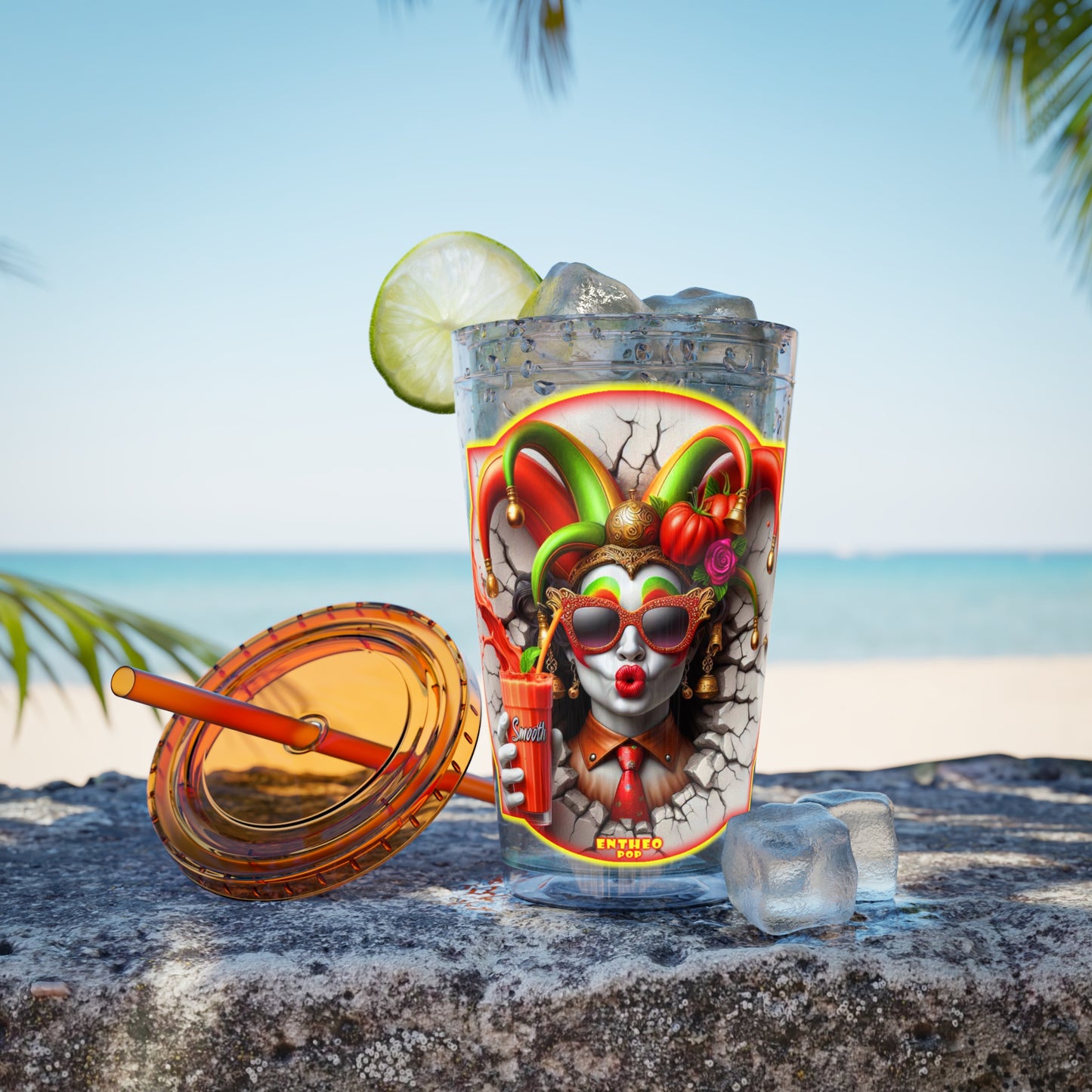Smoothies Collection ~ SMOOTH PUCKER ~ Sunsplash Tumbler with Straw, 16oz