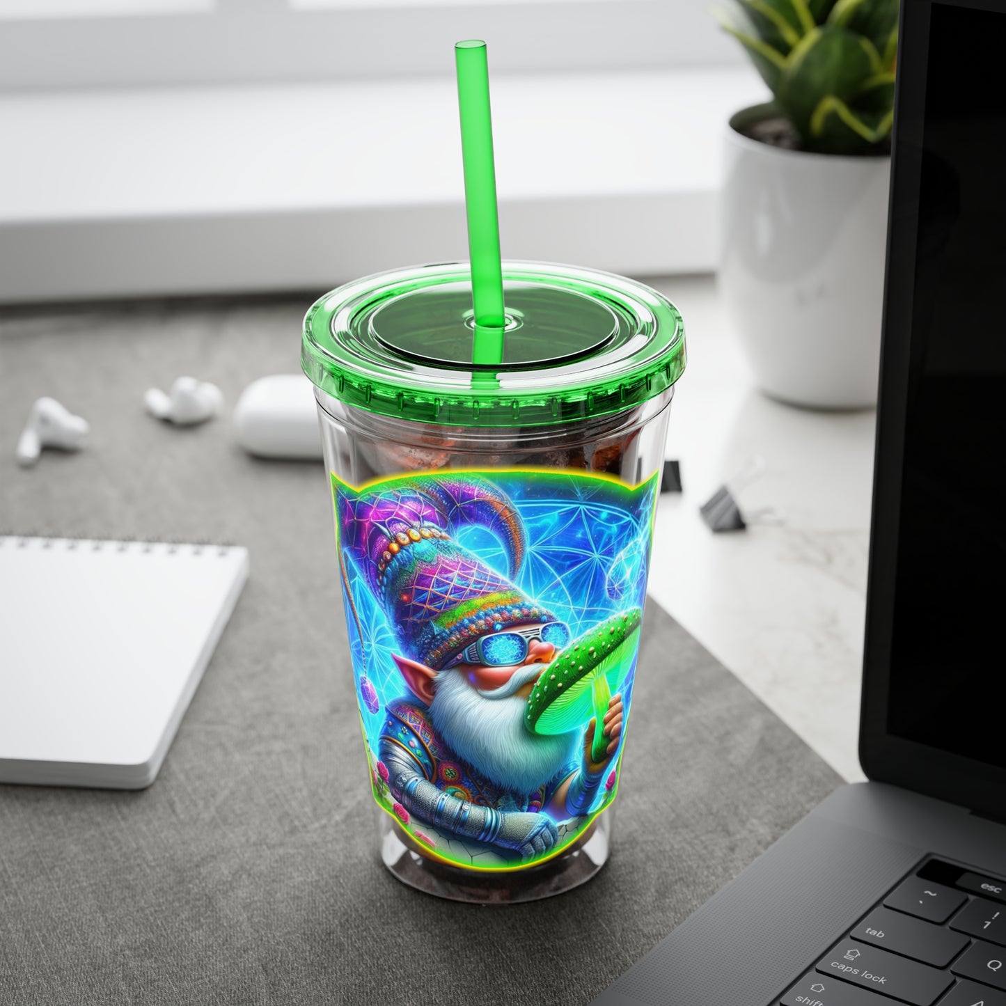 Cocktails Collection ~ FUNGUS AMOROUS ~ Sunsplash Tumbler with Straw, 16oz