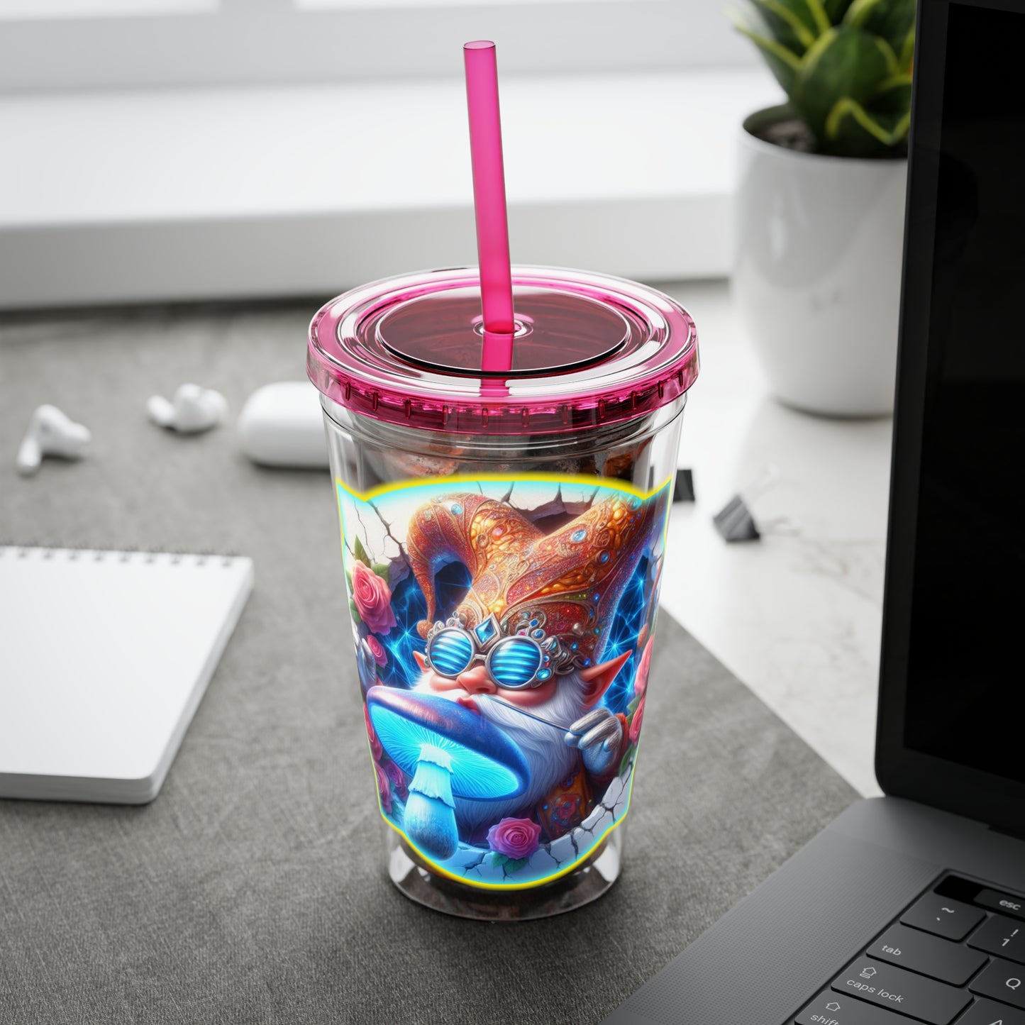 Cocktails Collection ~ SHROOM SMOOCHER ~ Sunsplash Tumbler with Straw, 16oz