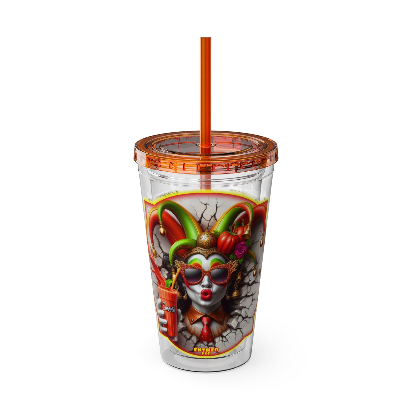 Smoothies Collection ~ SMOOTH PUCKER ~ Sunsplash Tumbler with Straw, 16oz