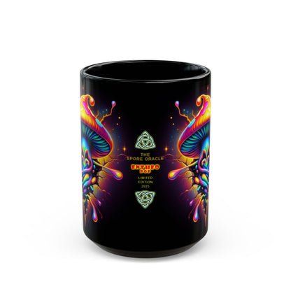 Night Spores Collection ~ THE SPORE ORACLE ~ Black Mug 15oz