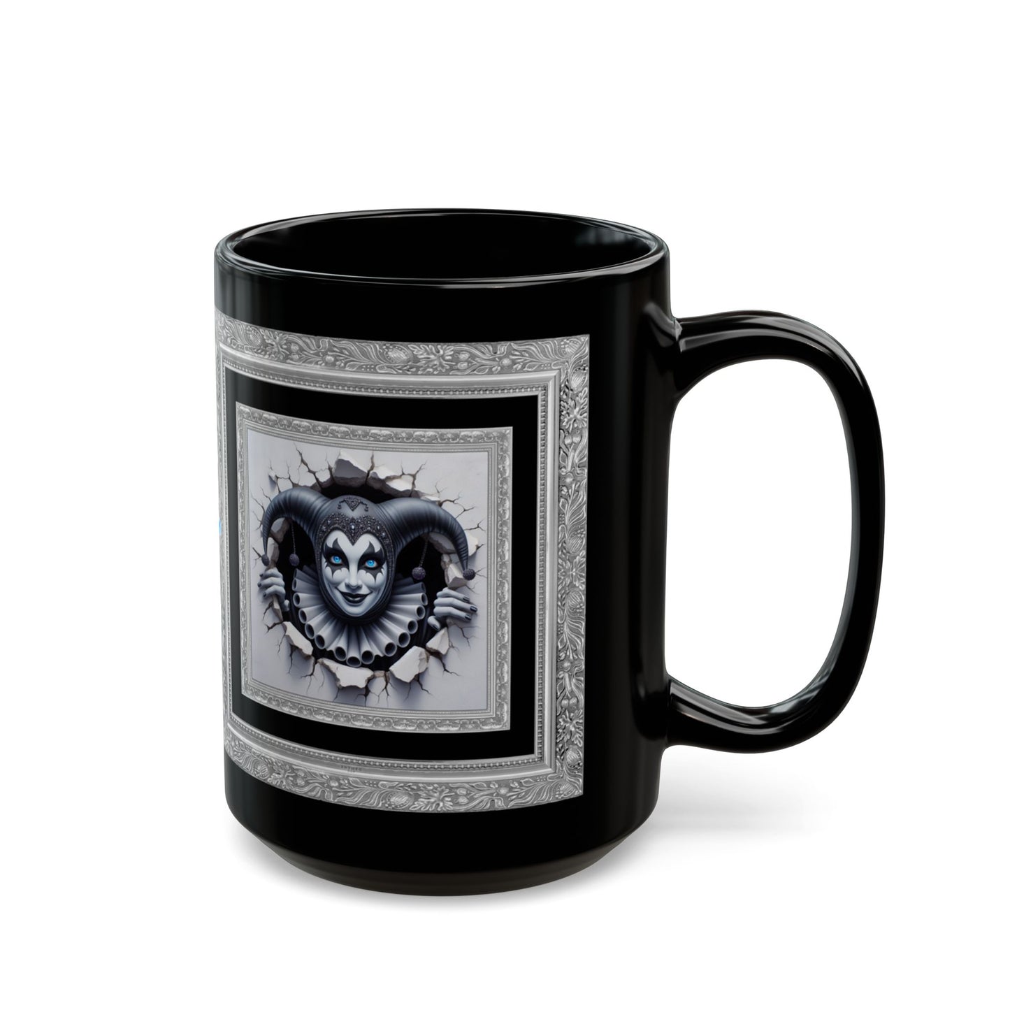 Striking Collection ~ BELLADEW BABY BLUE ~ Black Mug 15oz