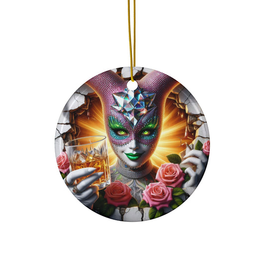 Cocktails Collection - CHEERS GREENIE SWEET EYES - Ceramic Ornament