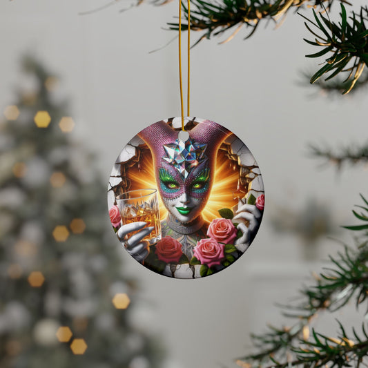 Cocktails Collection - CHEERS GREENIE SWEET EYES - Ceramic Ornament