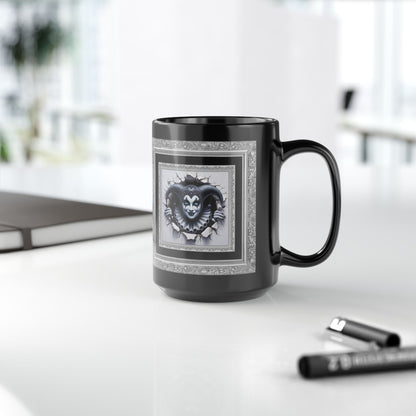 Striking Collection ~ BELLADEW BABY BLUE ~ Black Mug 15oz