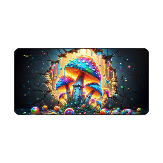 Spores of Divine Bloom - Jewels of the Threshold Collection - ShroomaRooma Desk Mat