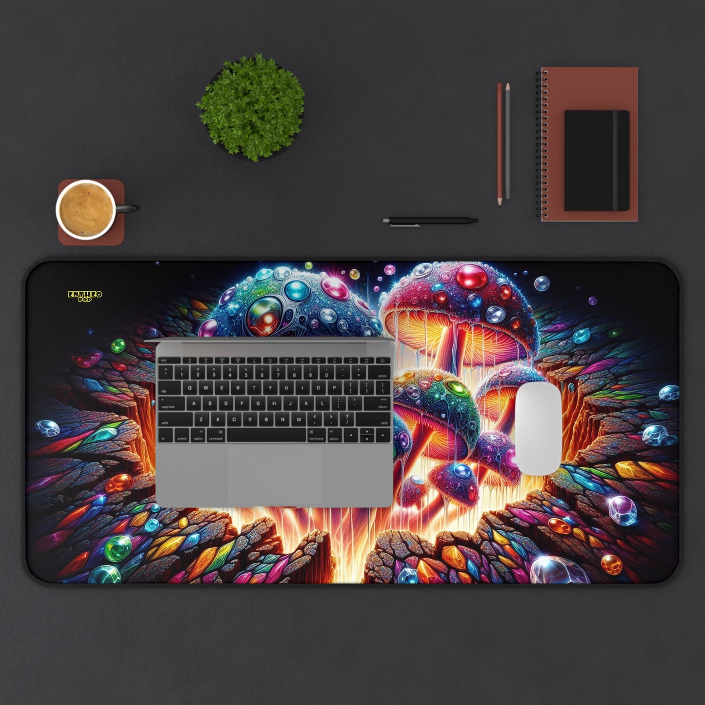 Glowcap Revelation - Jewels of the Threshold Collection - ShroomaRooma Desk Mat