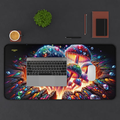 Glowcap Revelation - Jewels of the Threshold Collection - ShroomaRooma Desk Mat