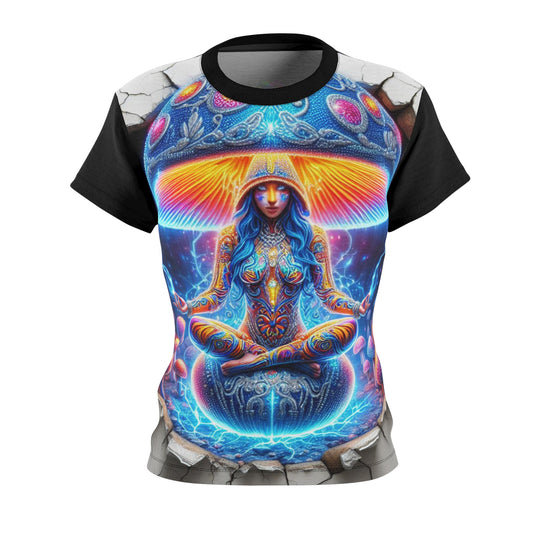 Mystara's Magic Mycellium - Mushroom - Comfortable Women's Crew Neck Shirt - GnomePOP