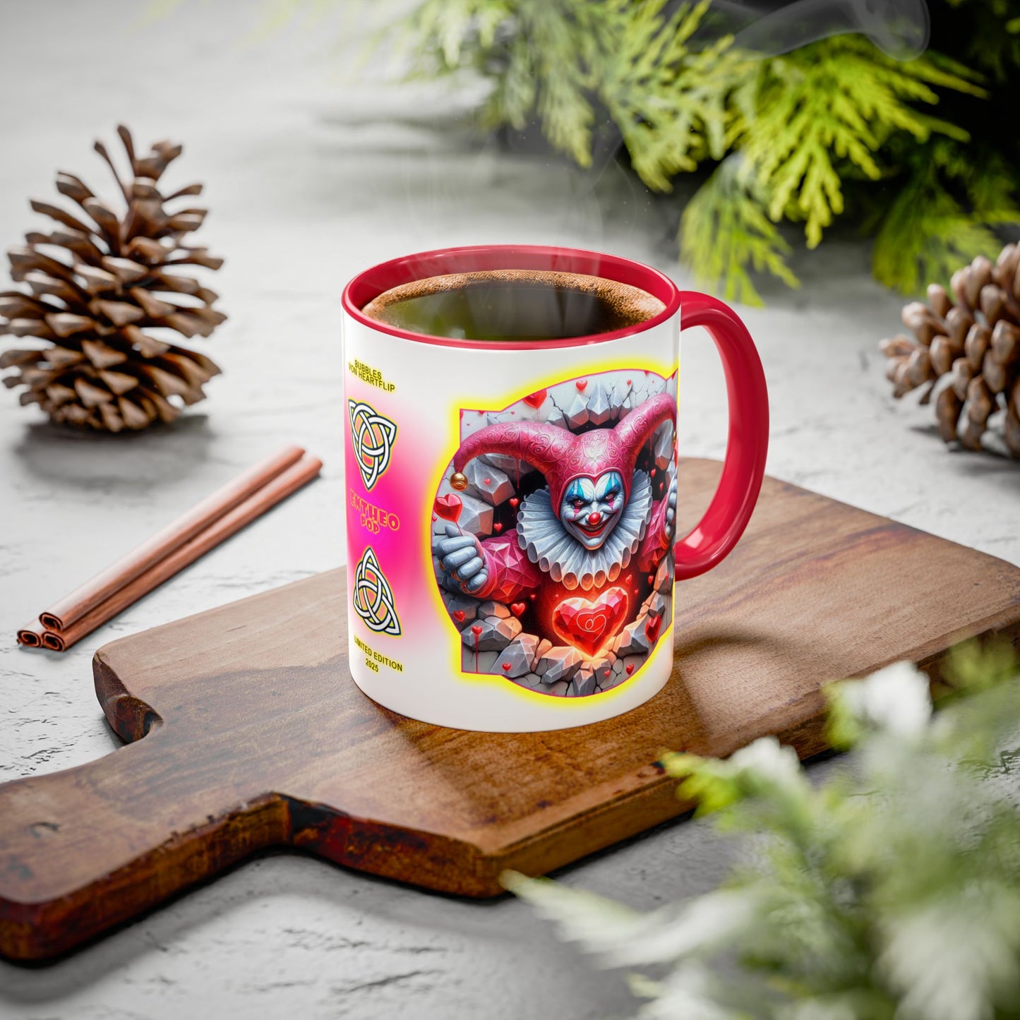 Lovecapade Collection ~BUBBLES VON HEARTFLIP ~ 11oz Colorful Mug