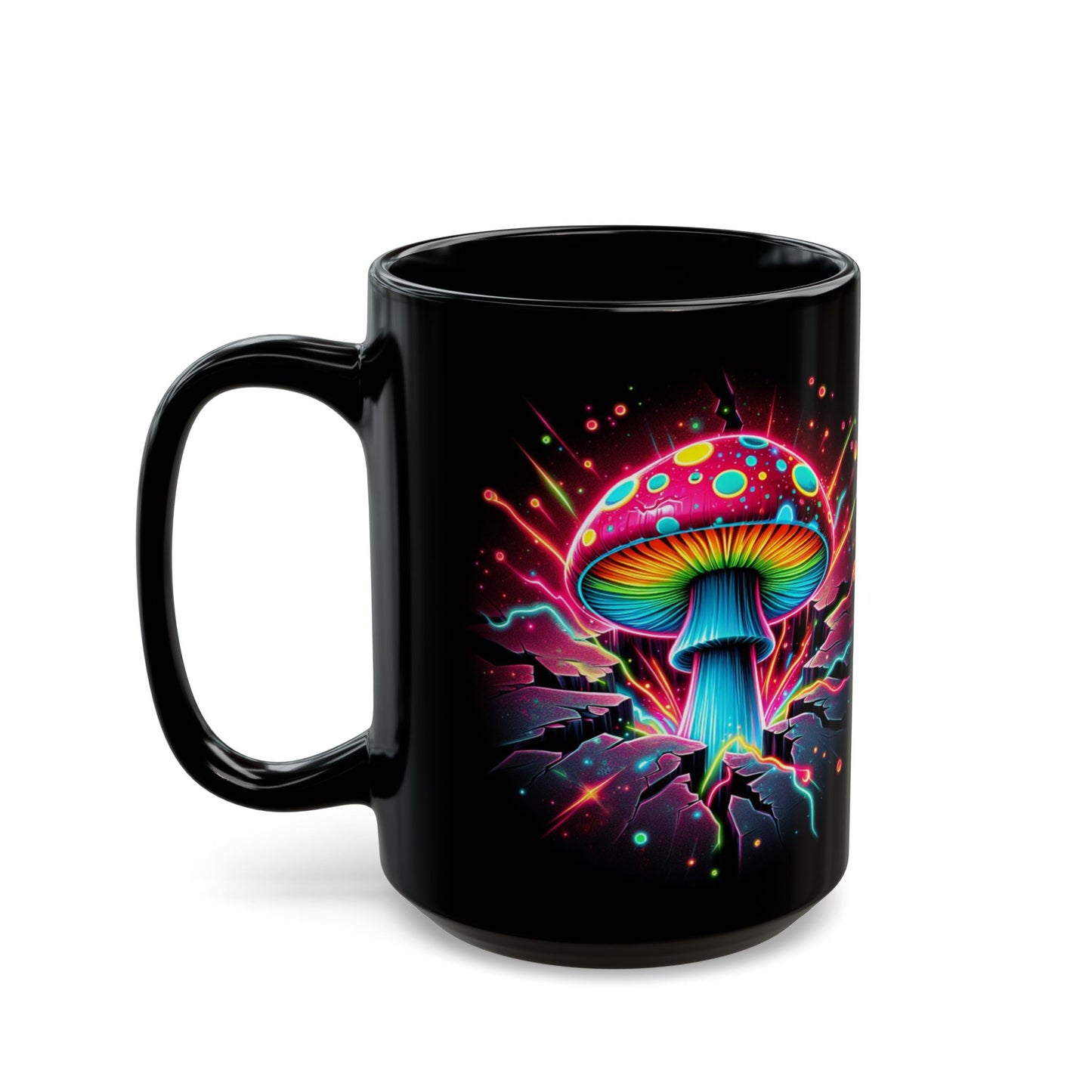 Night Spores Collection ~ THE HYPHAE HALO ~ Black Mug 15oz